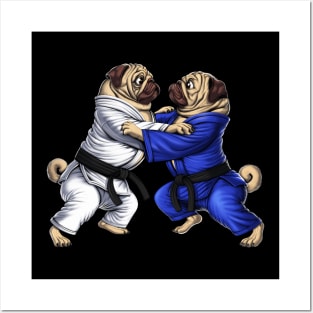 Pugs Jiu-Jitsu Wrestlers Posters and Art